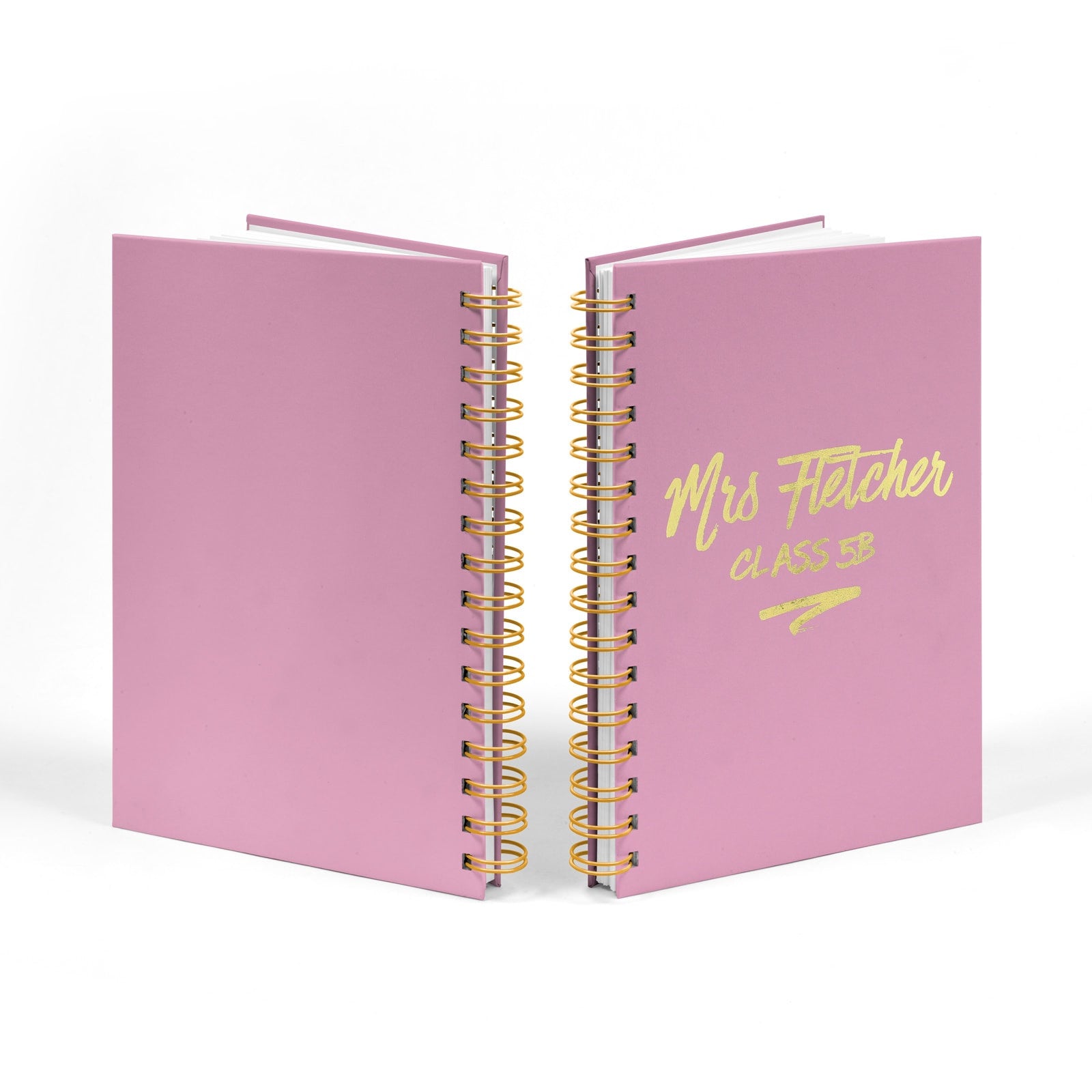 Personalised Gold Foil Teachers Notebook Front & Back