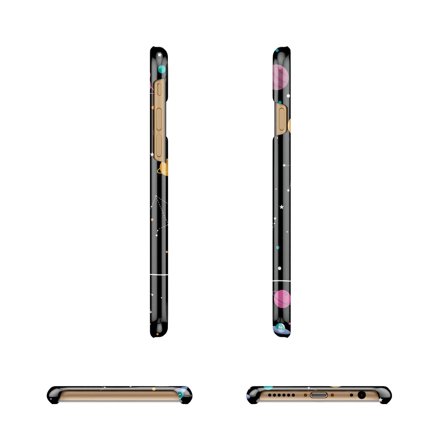 Galaxy Artwork with Name Apple iPhone 6 3D Wrap Snap Case Angled Images