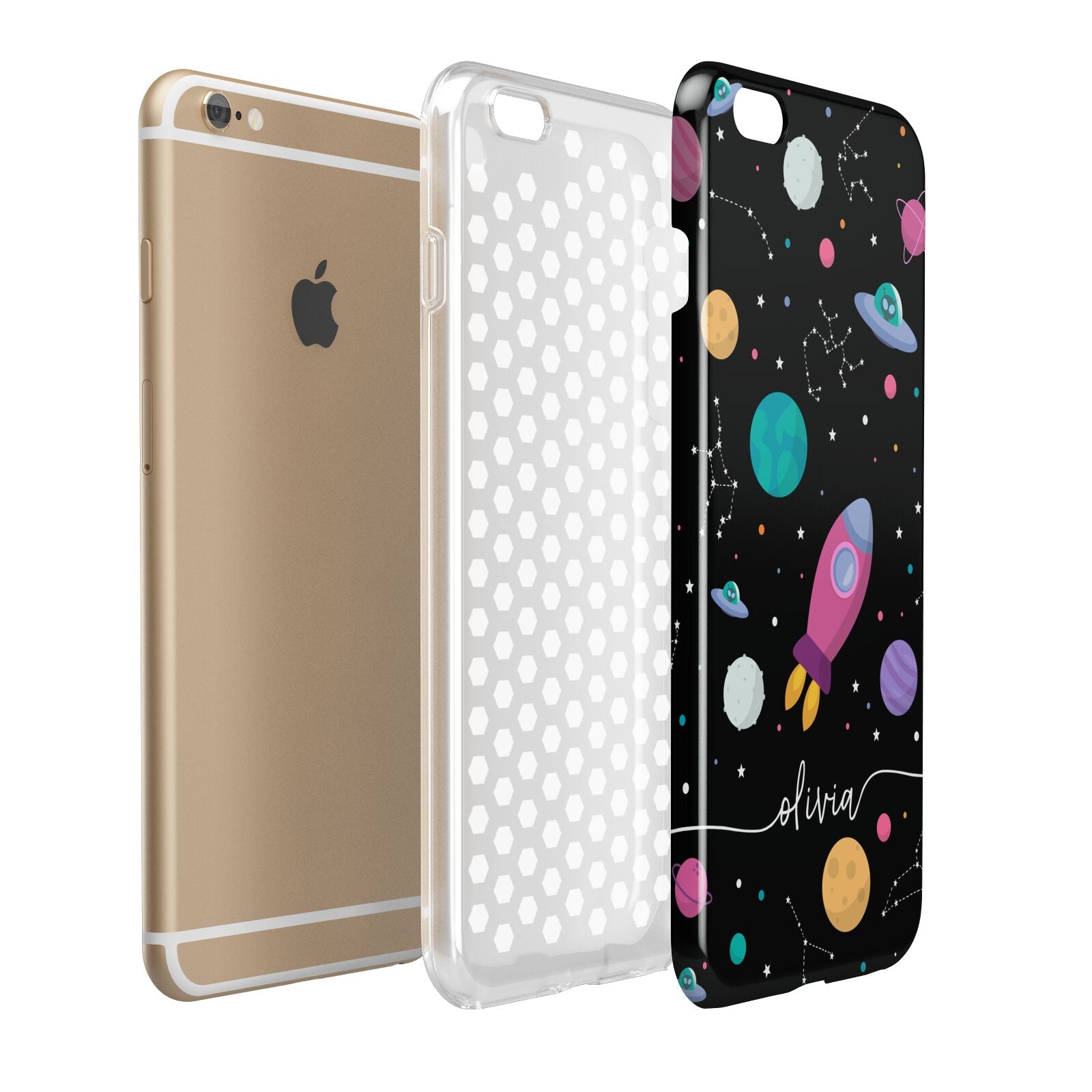 Galaxy Artwork with Name Apple iPhone 6 Plus 3D Tough Case Expand Detail Image
