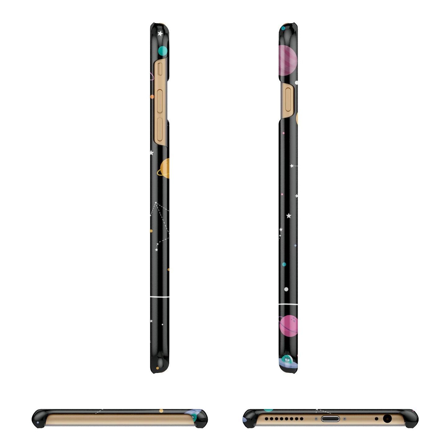 Galaxy Artwork with Name Apple iPhone 6 Plus 3D Wrap Snap Case Angled Images