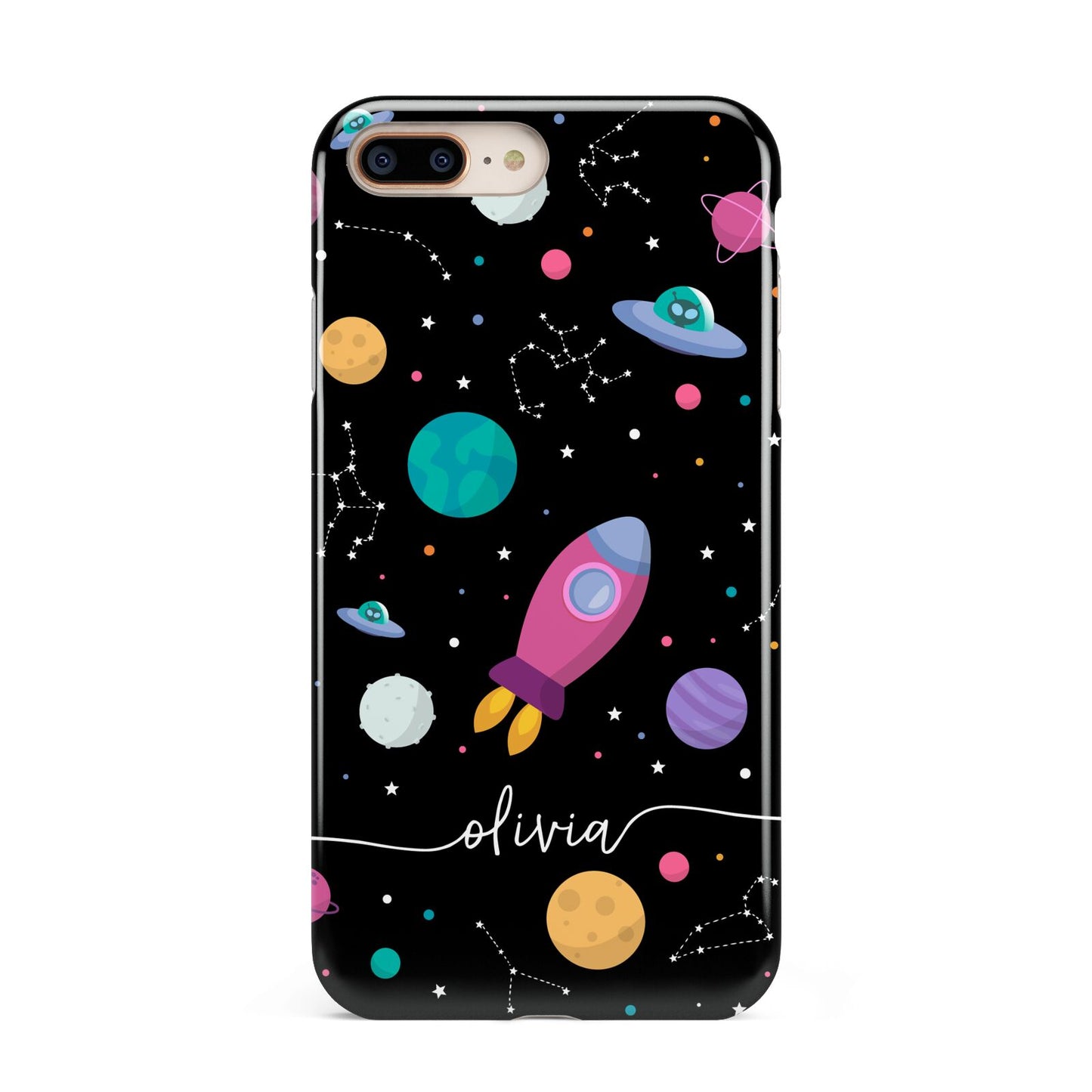Galaxy Artwork with Name Apple iPhone 7 8 Plus 3D Tough Case