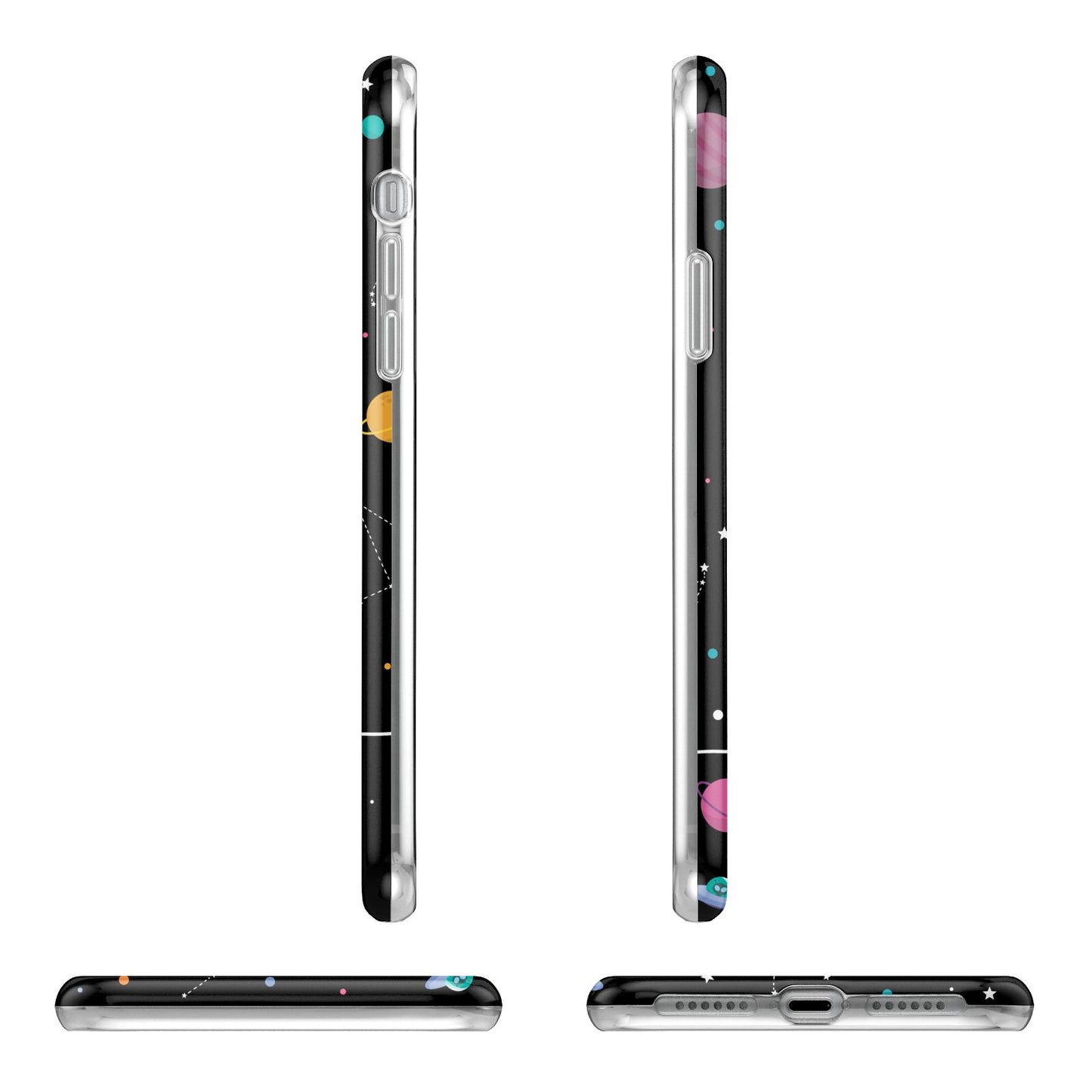 Galaxy Artwork with Name Apple iPhone XR in White with 3D Wrap Tough Case Alternative Image Angles