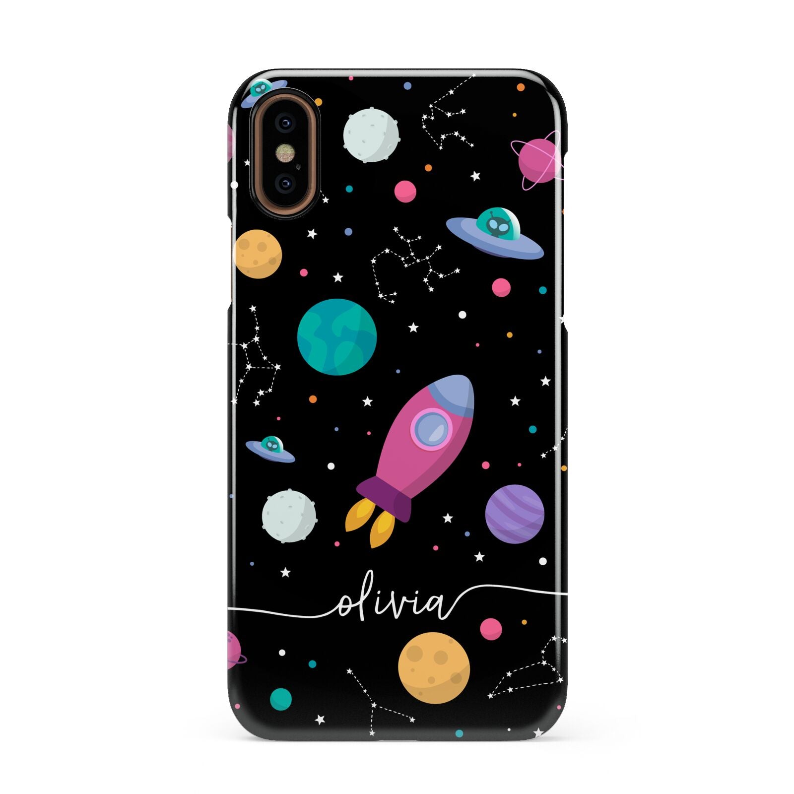 Galaxy Artwork with Name Apple iPhone XS 3D Snap Case