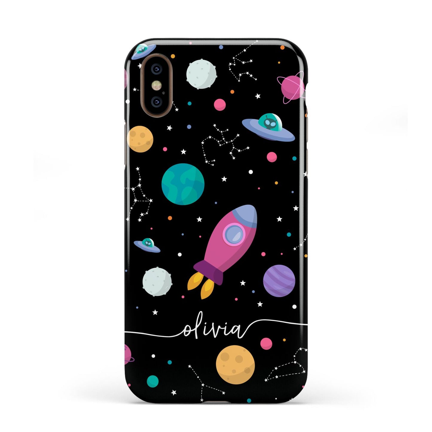 Galaxy Artwork with Name Apple iPhone XS 3D Tough