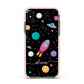 Galaxy Artwork with Name Apple iPhone Xs Impact Case Pink Edge on Black Phone