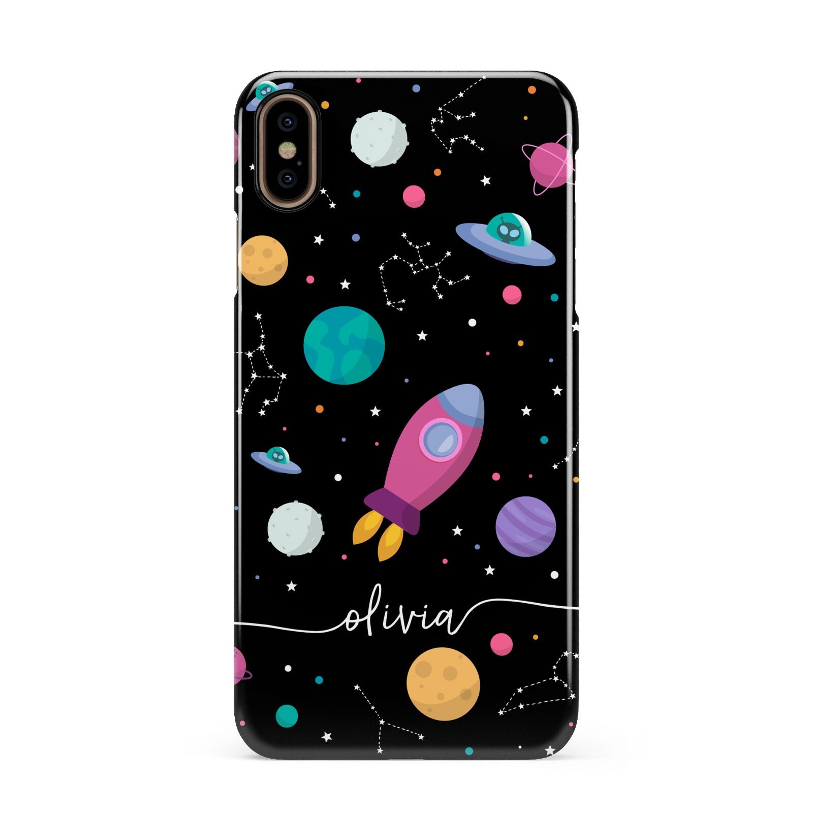 Galaxy Artwork with Name Apple iPhone Xs Max 3D Snap Case