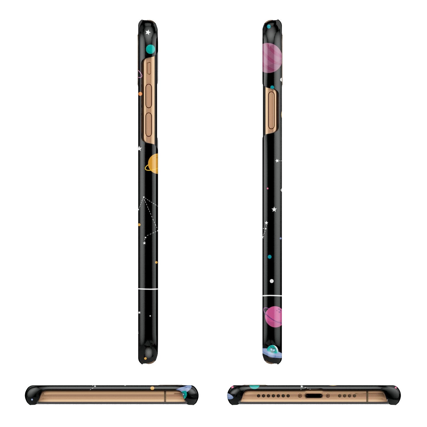 Galaxy Artwork with Name Apple iPhone Xs Max 3D Wrap Snap Case Angled Images