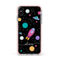 Galaxy Artwork with Name Apple iPhone Xs Max Impact Case Pink Edge on Silver Phone