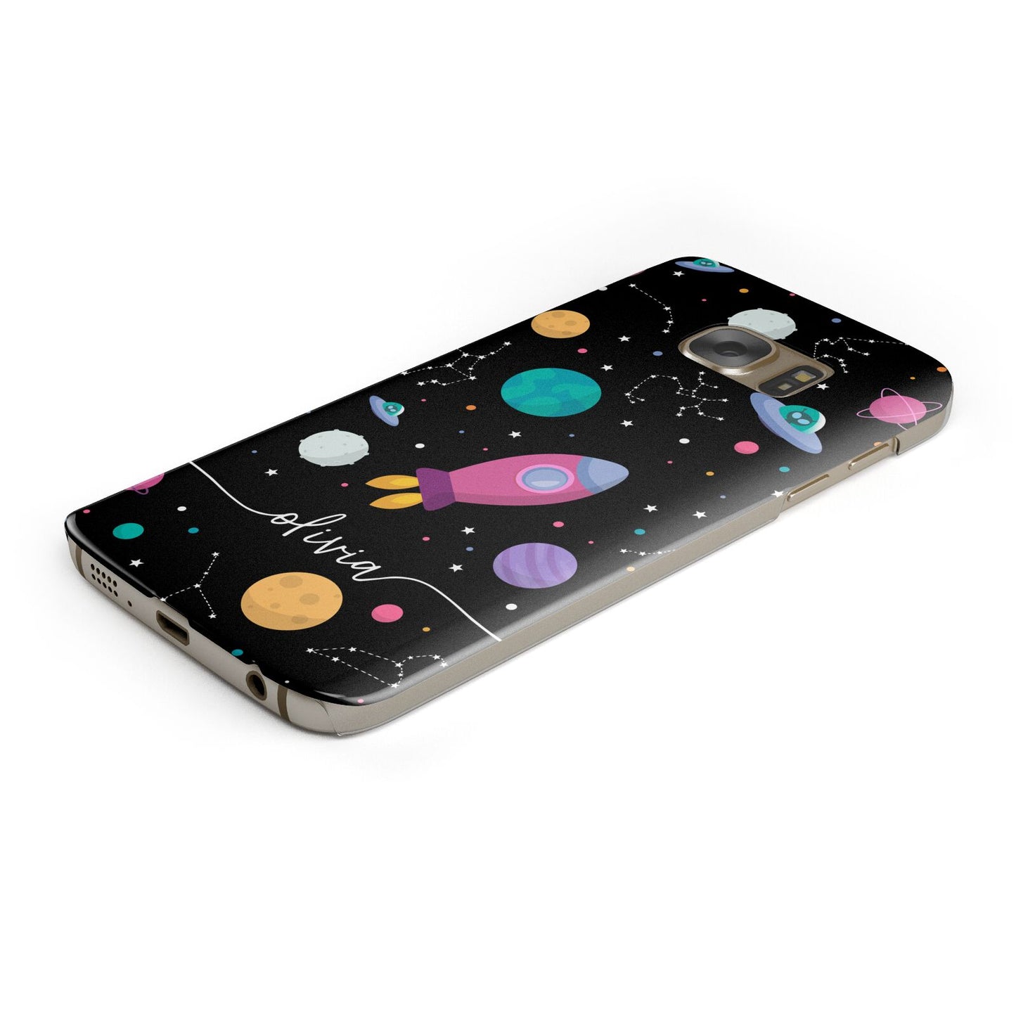 Galaxy Artwork with Name Samsung Galaxy Case Bottom Cutout
