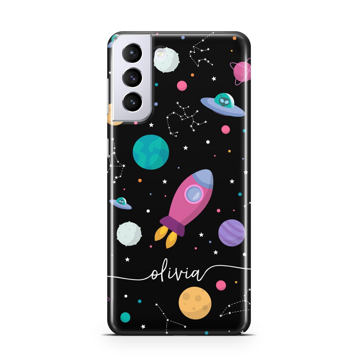 Galaxy Artwork with Name Samsung S21 Plus Phone Case