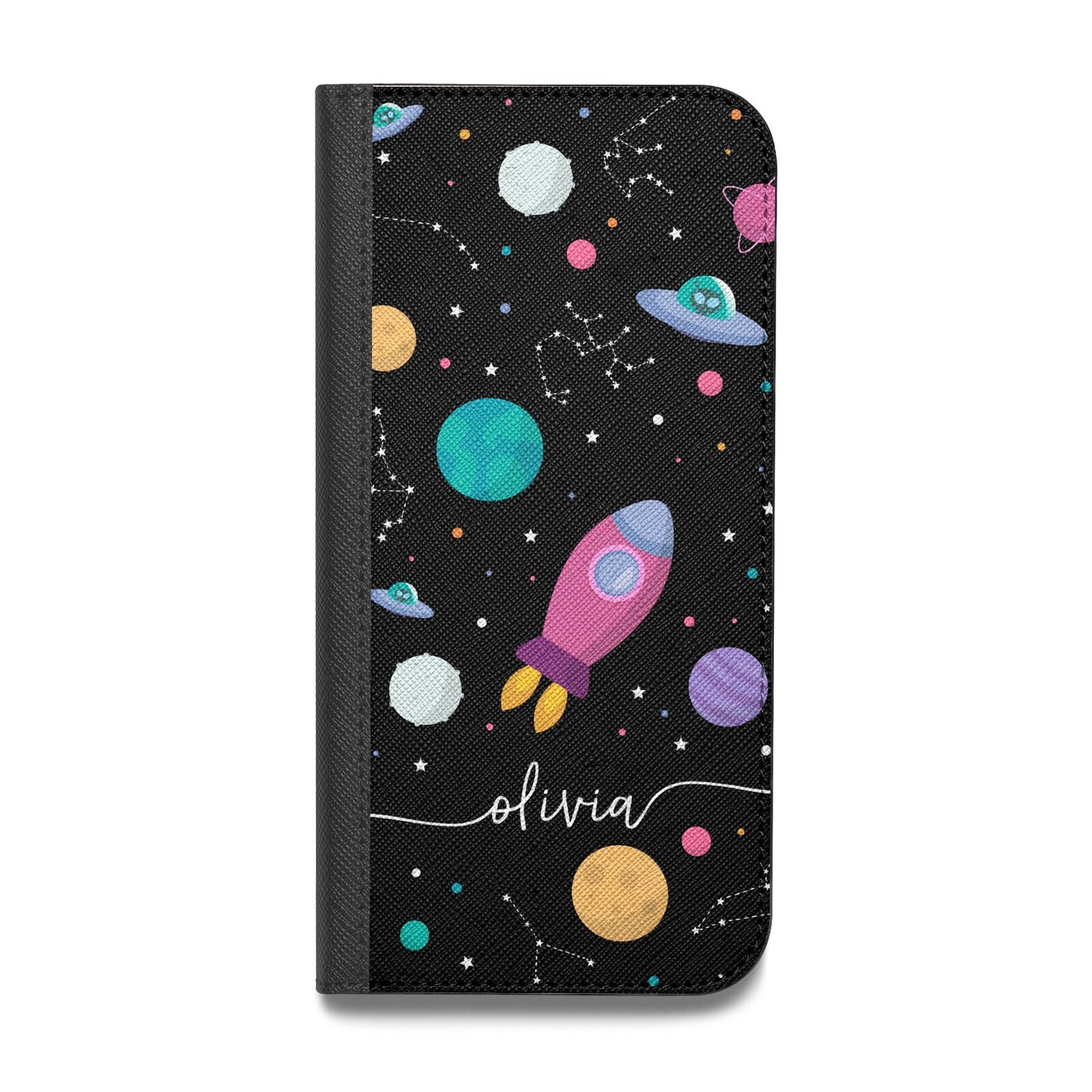 Galaxy Artwork with Name Vegan Leather Flip Samsung Case
