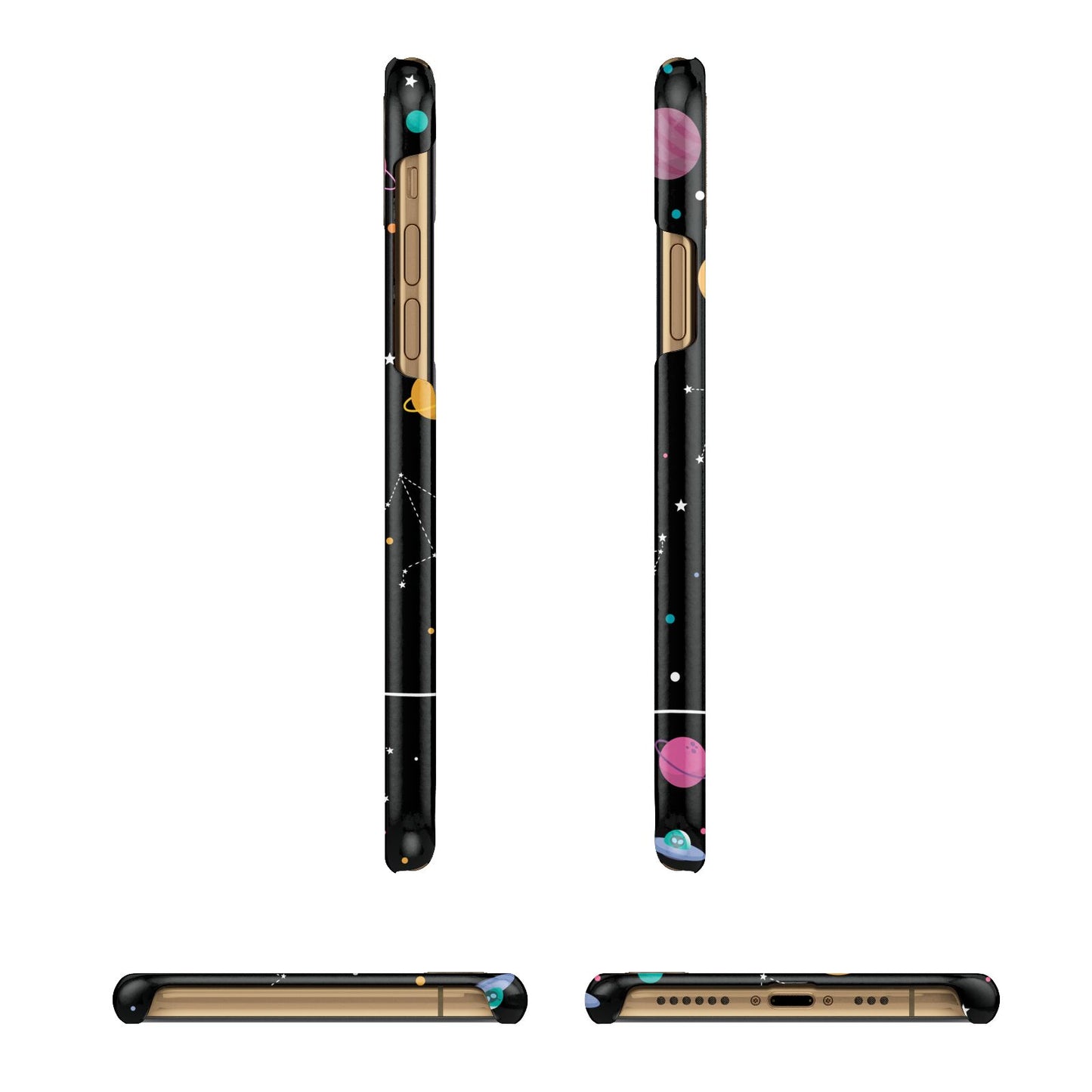 Galaxy Artwork with Name iPhone 11 3D Snap Case Angle Images