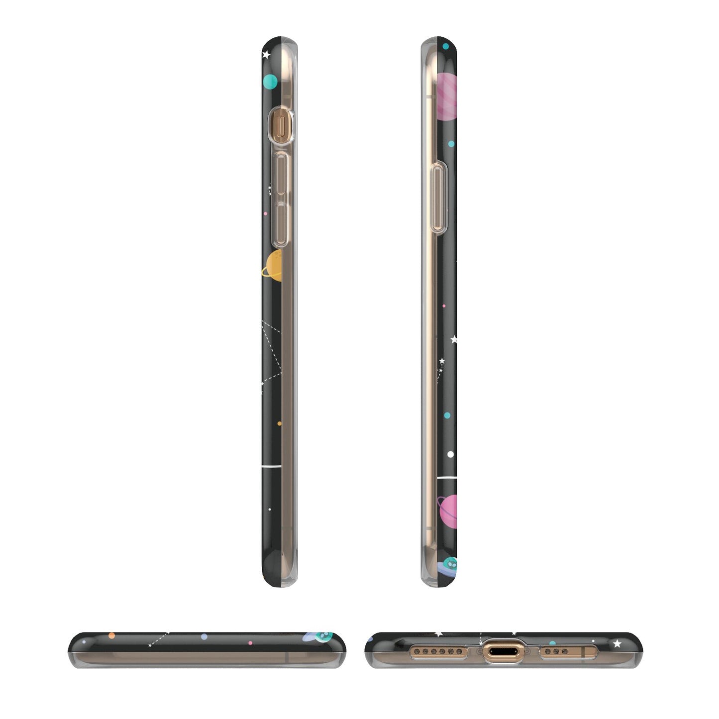 Galaxy Artwork with Name iPhone 11 3D Tough Case Angle Images