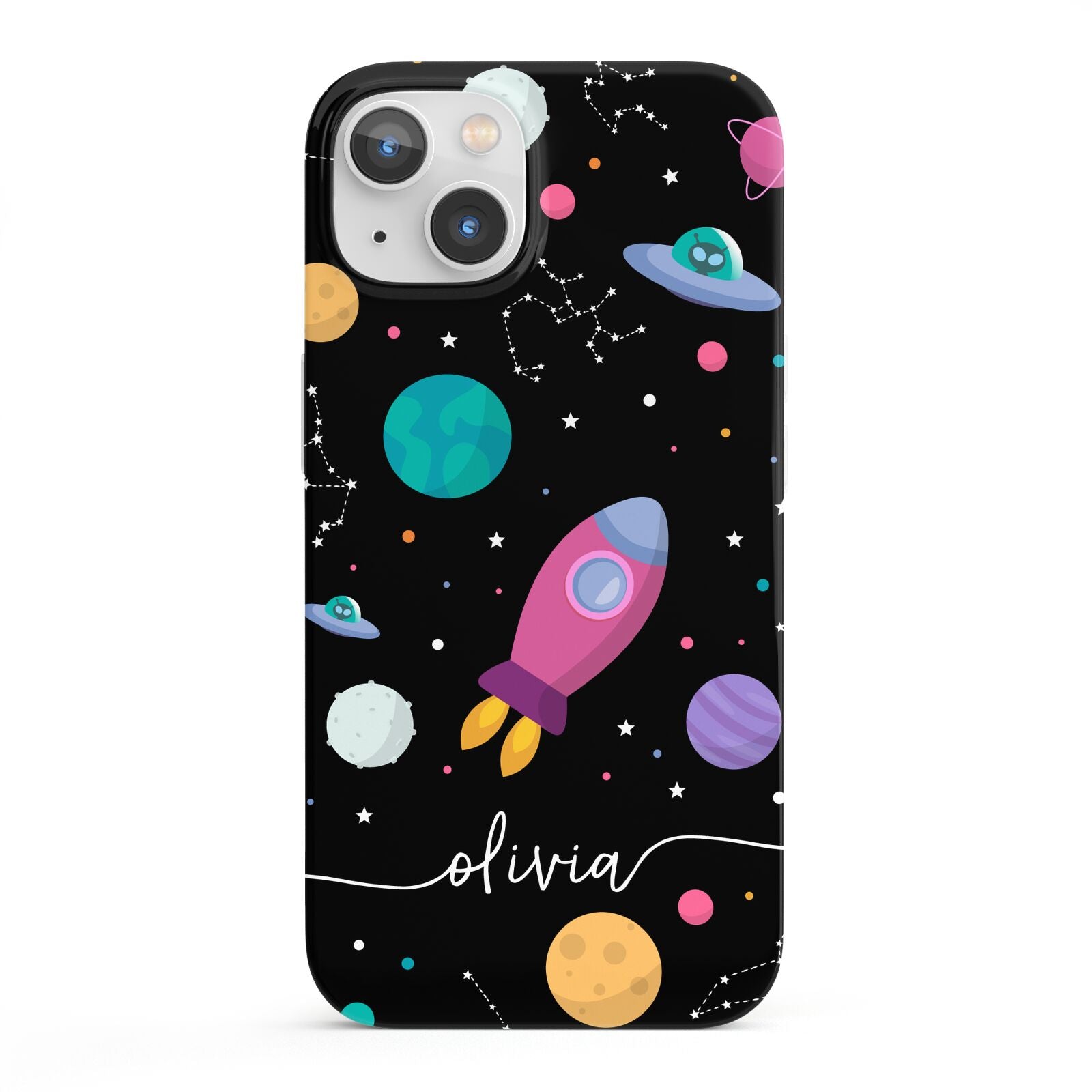 Galaxy Artwork with Name iPhone 13 Full Wrap 3D Snap Case