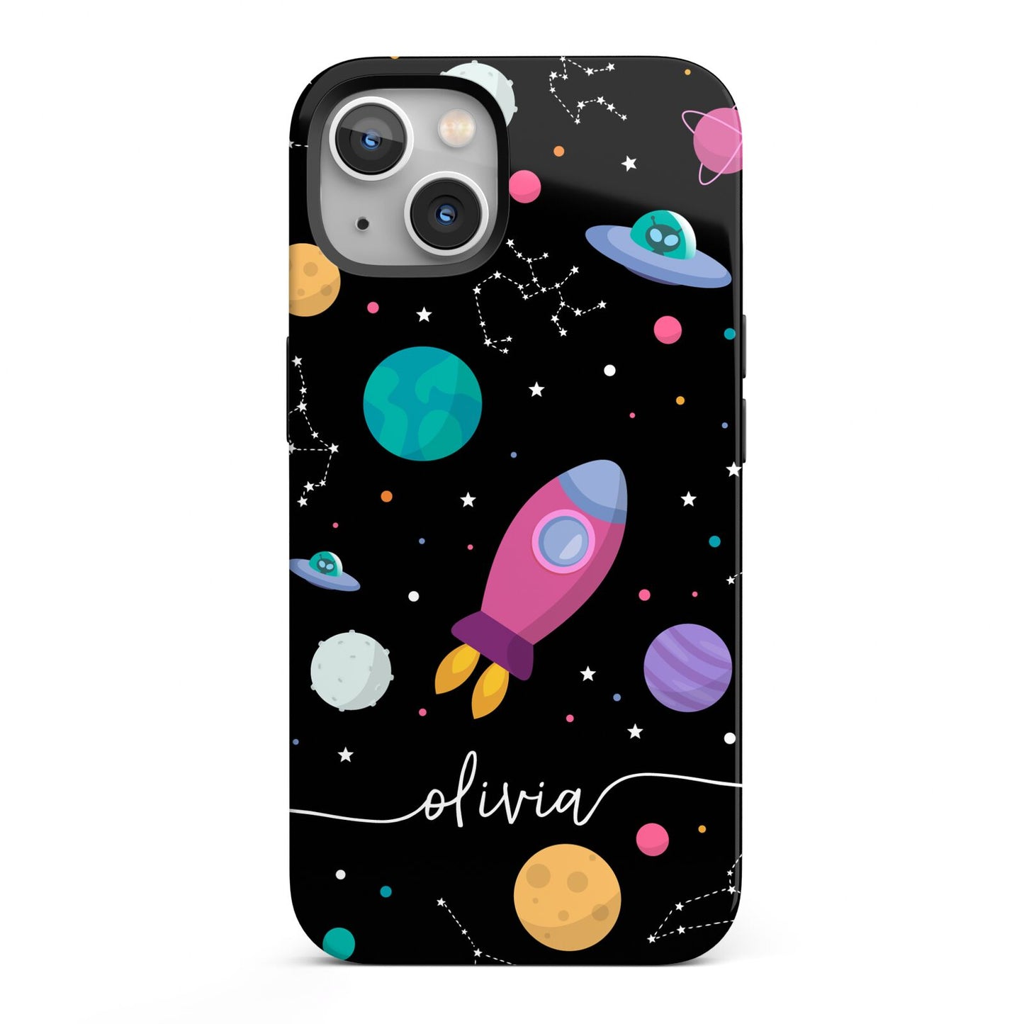 Galaxy Artwork with Name iPhone 13 Full Wrap 3D Tough Case