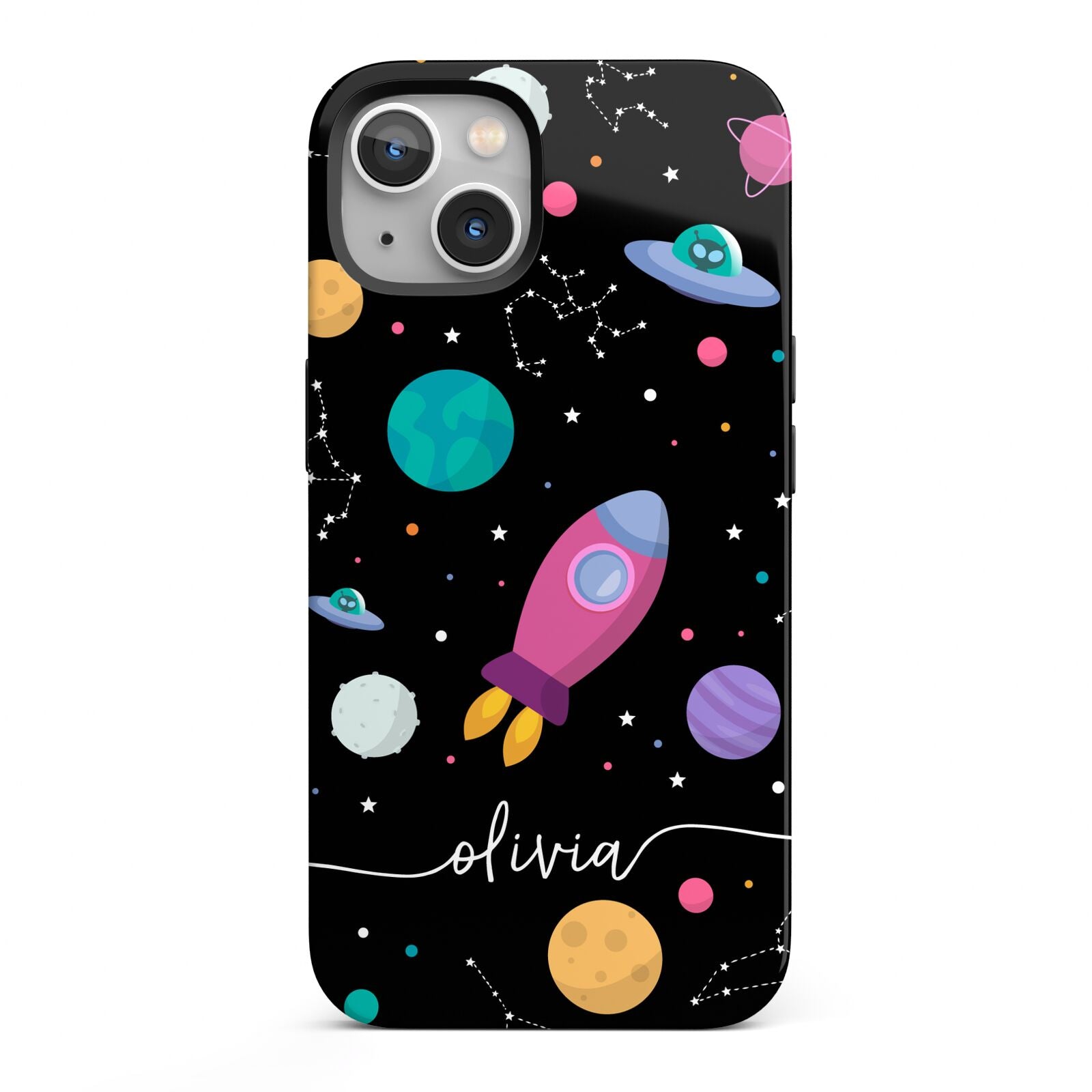 Galaxy Artwork with Name iPhone 13 Full Wrap 3D Tough Case