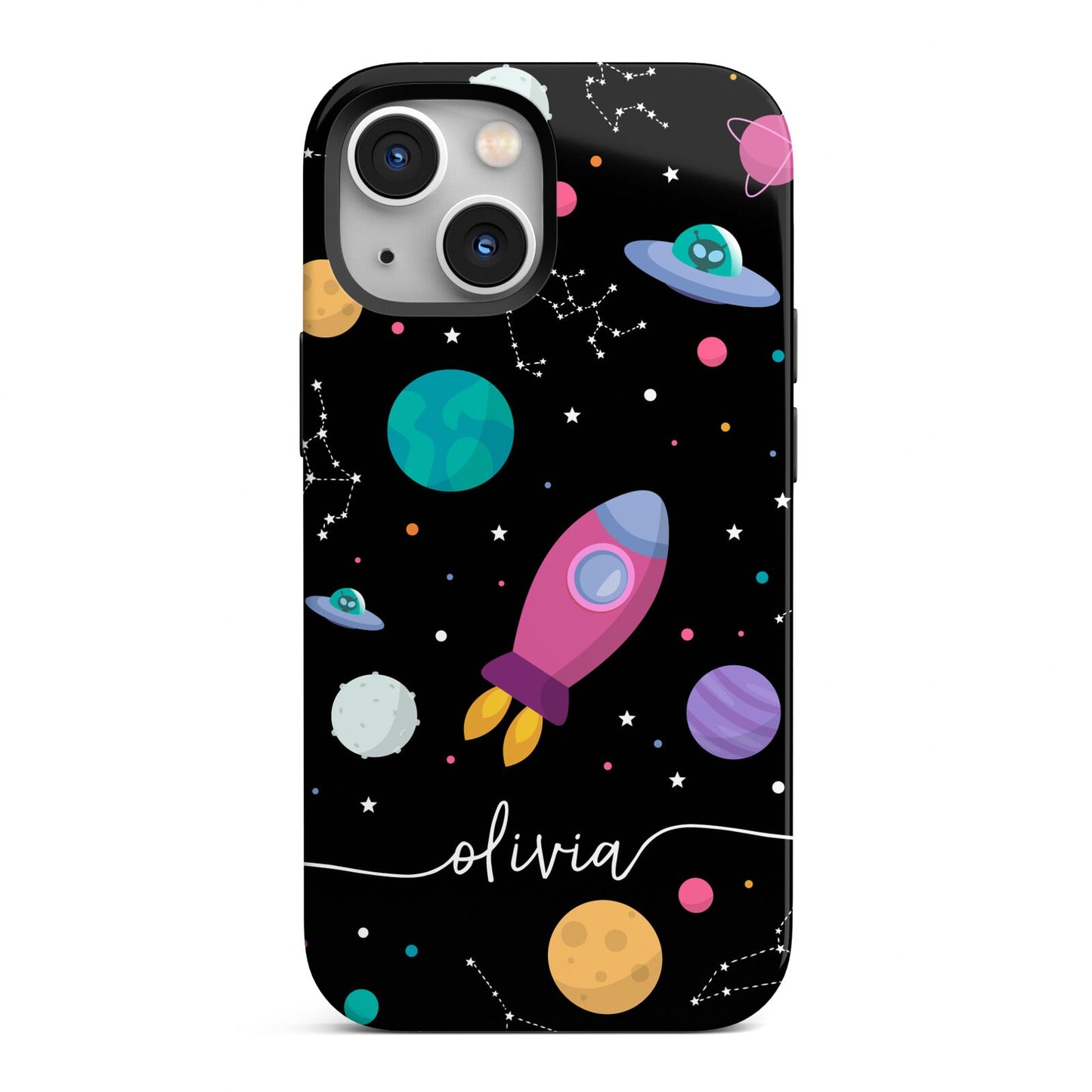 Galaxy Artwork with Name iPhone 13 Mini Full Wrap 3D Tough Case