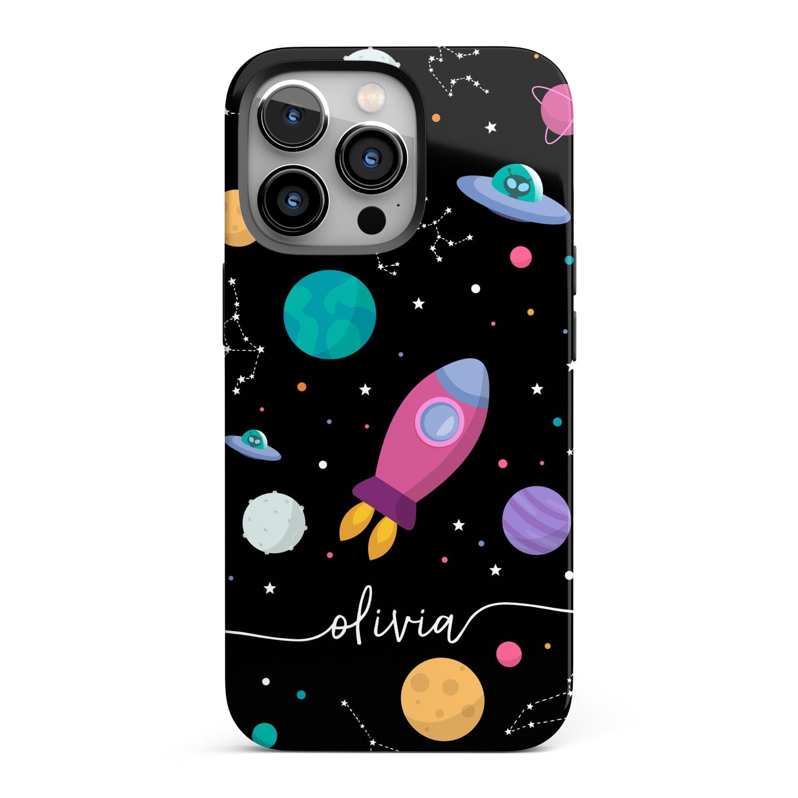 Galaxy Artwork with Name iPhone 13 Pro Full Wrap 3D Tough Case
