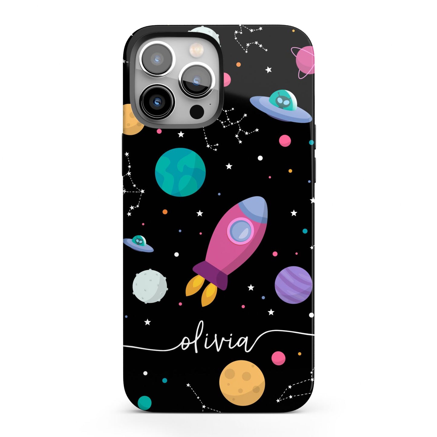Galaxy Artwork with Name iPhone 13 Pro Max Full Wrap 3D Tough Case