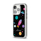 Galaxy Artwork with Name iPhone 14 Pro Clear Tough Case Silver Angled Image