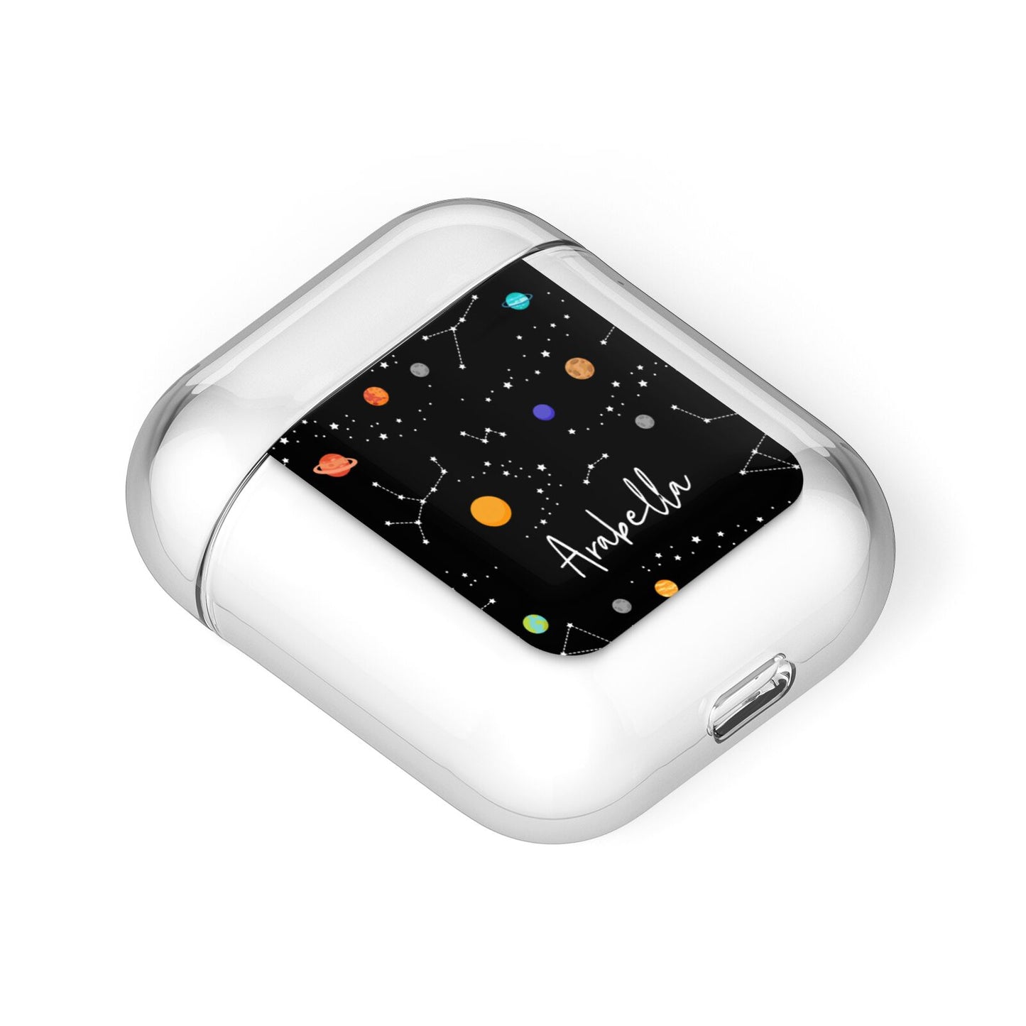 Galaxy Scene with Name AirPods Case Laid Flat