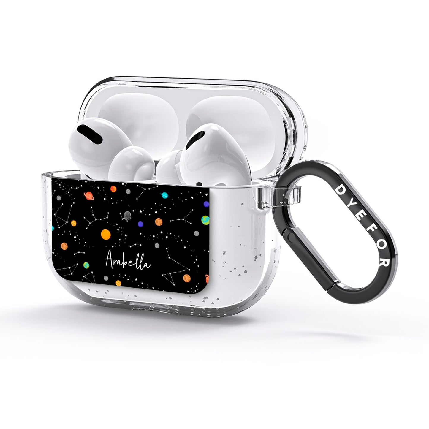 Galaxy Scene with Name AirPods Glitter Case 3rd Gen Side Image