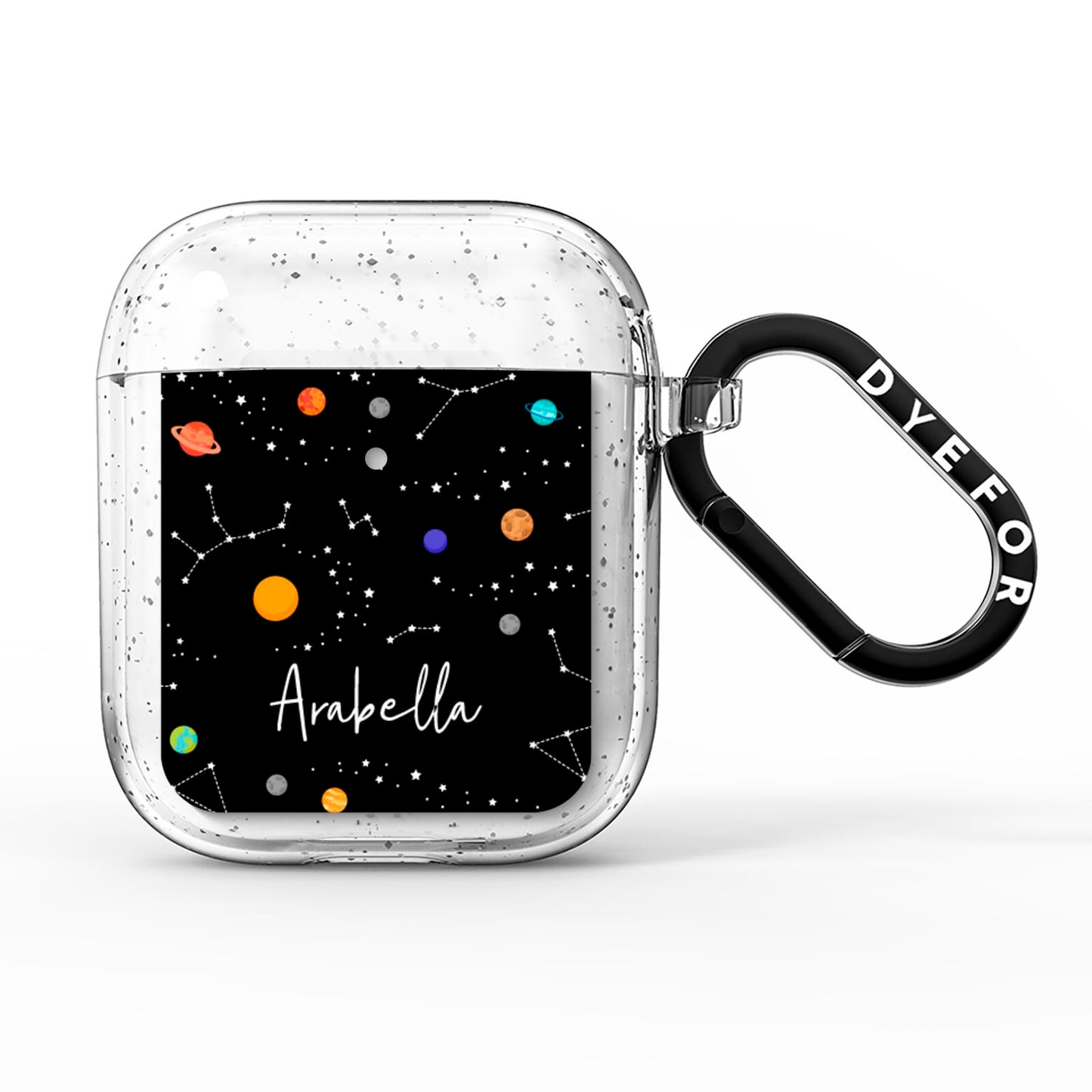 Galaxy Scene with Name AirPods Glitter Case
