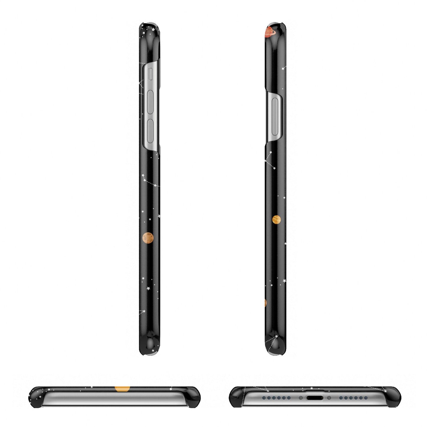 Galaxy Scene with Name Apple iPhone XR 3D Wrap Snap Case Angled Images on White Phone