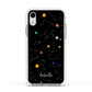 Galaxy Scene with Name Apple iPhone XR Impact Case White Edge on Silver Phone