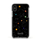 Galaxy Scene with Name Apple iPhone Xs Impact Case Black Edge on Silver Phone
