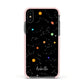 Galaxy Scene with Name Apple iPhone Xs Impact Case Pink Edge on Black Phone