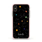 Galaxy Scene with Name Apple iPhone Xs Impact Case Pink Edge on Gold Phone