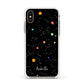 Galaxy Scene with Name Apple iPhone Xs Impact Case White Edge on Gold Phone
