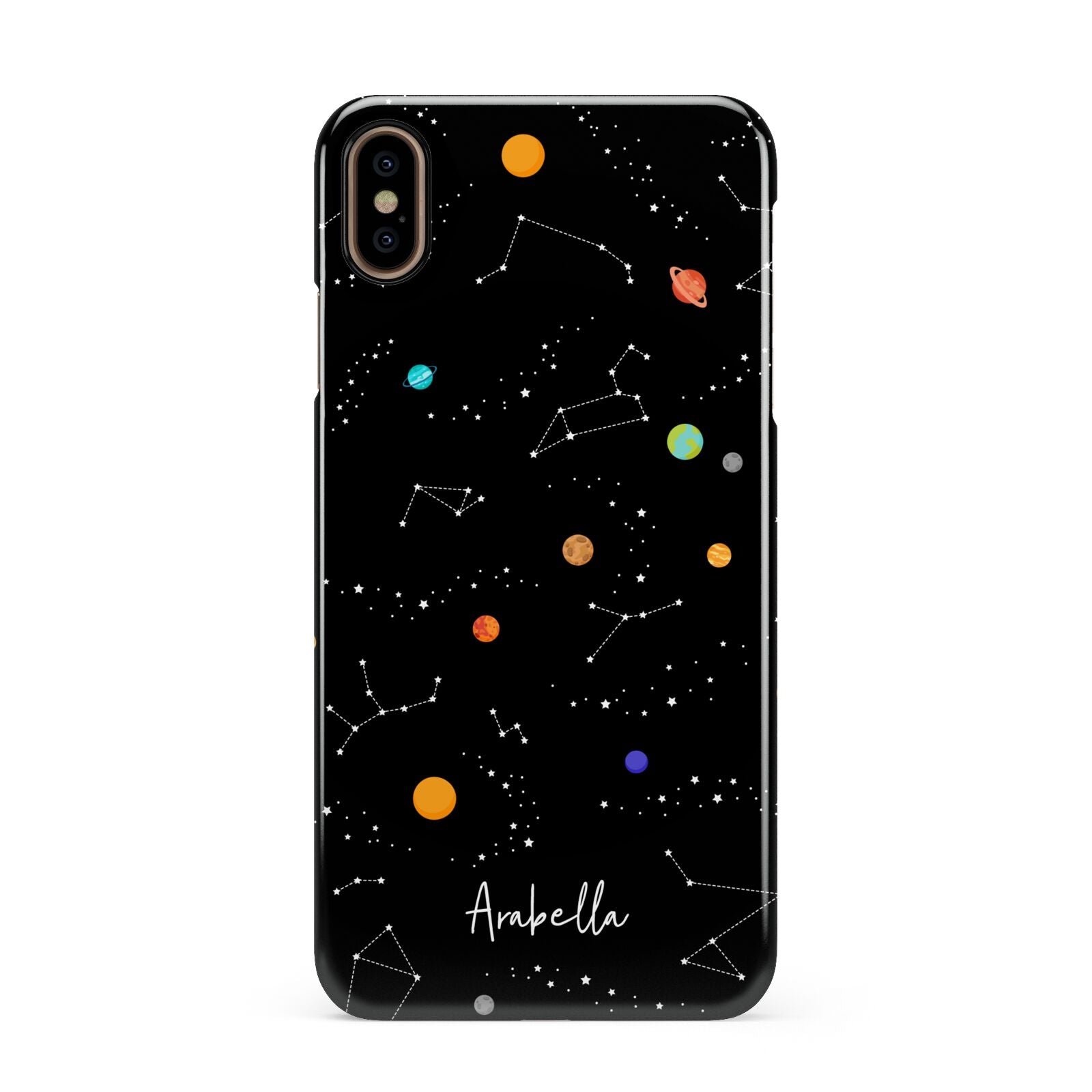 Galaxy Scene with Name Apple iPhone Xs Max 3D Snap Case