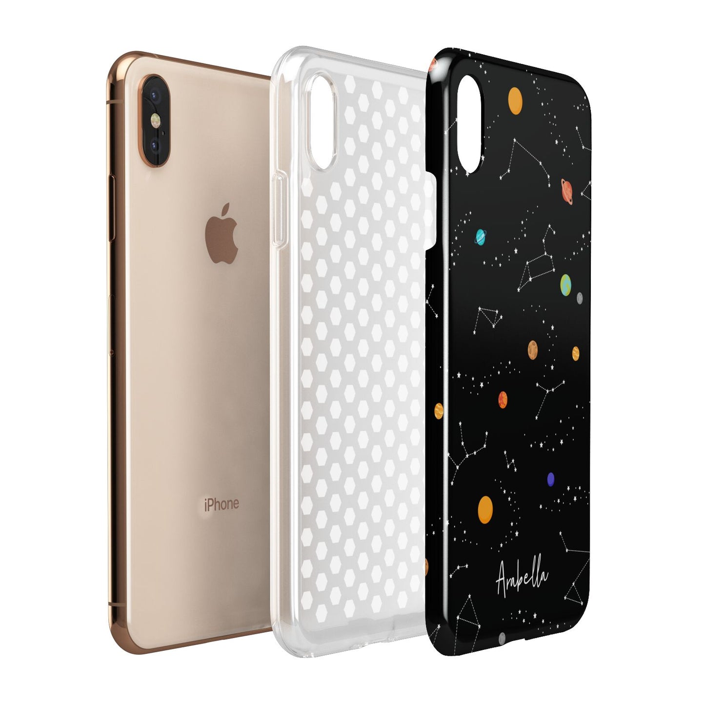 Galaxy Scene with Name Apple iPhone Xs Max 3D Tough Case Expanded View