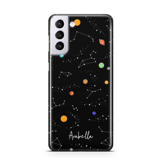 Galaxy Scene with Name Samsung S21 Plus Phone Case