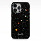 Galaxy Scene with Name iPhone 13 Pro Black Impact Case on Silver phone