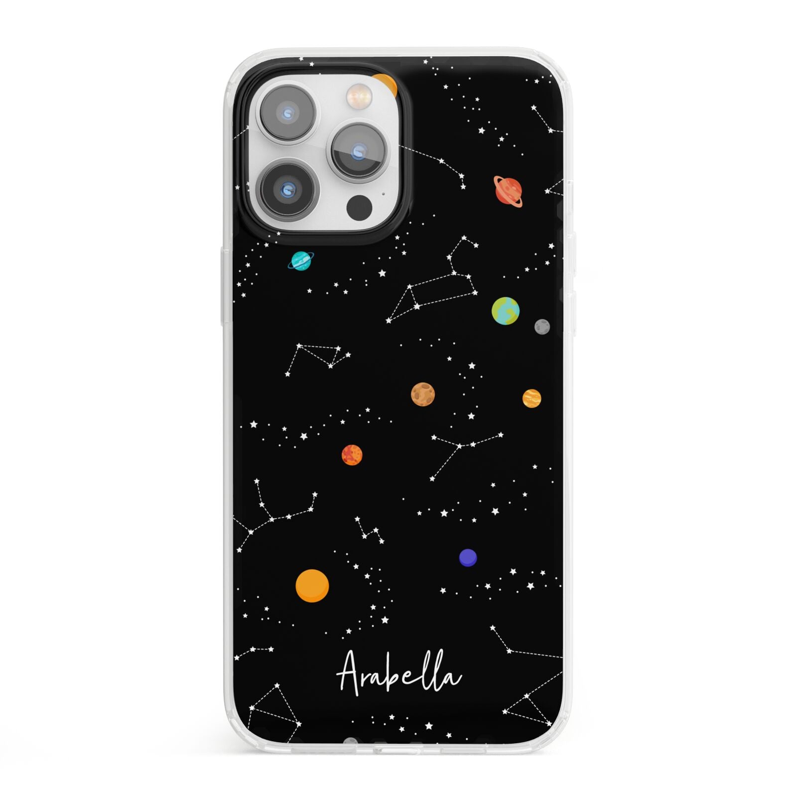 Galaxy Scene with Name iPhone 13 Pro Max Clear Bumper Case