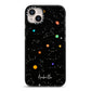 Galaxy Scene with Name iPhone 14 Plus Black Impact Case on Silver phone