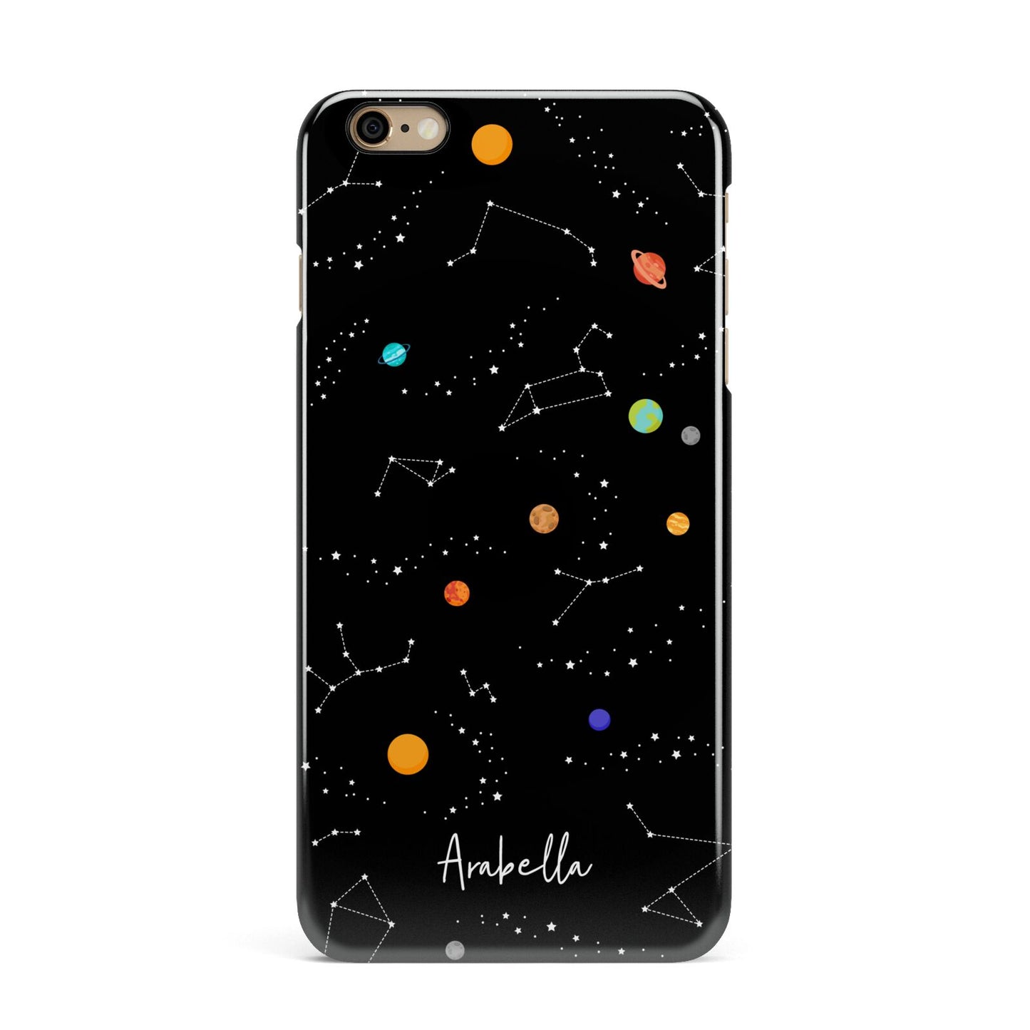 Galaxy Scene with Name iPhone 6 Plus 3D Snap Case on Gold Phone