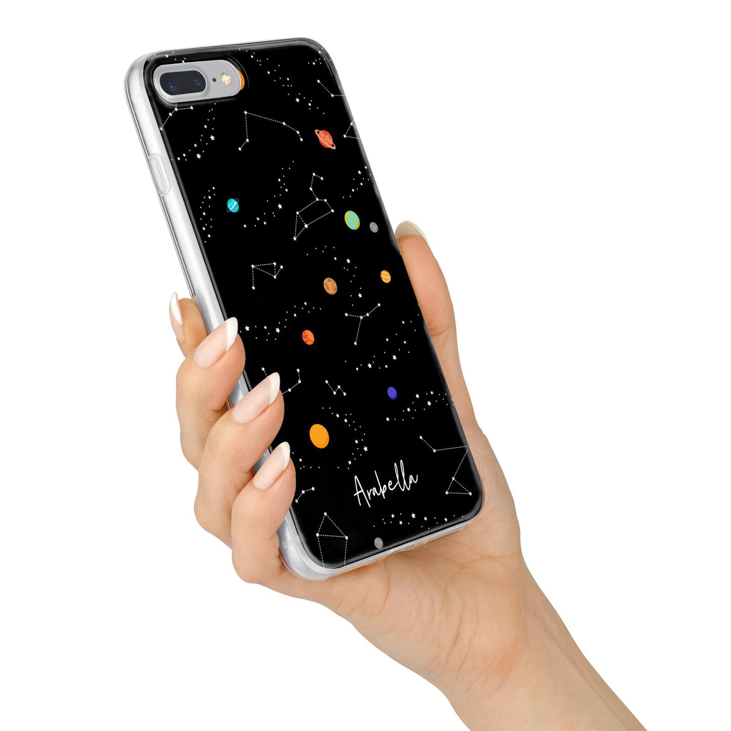 Galaxy Scene with Name iPhone 7 Plus Bumper Case on Silver iPhone Alternative Image