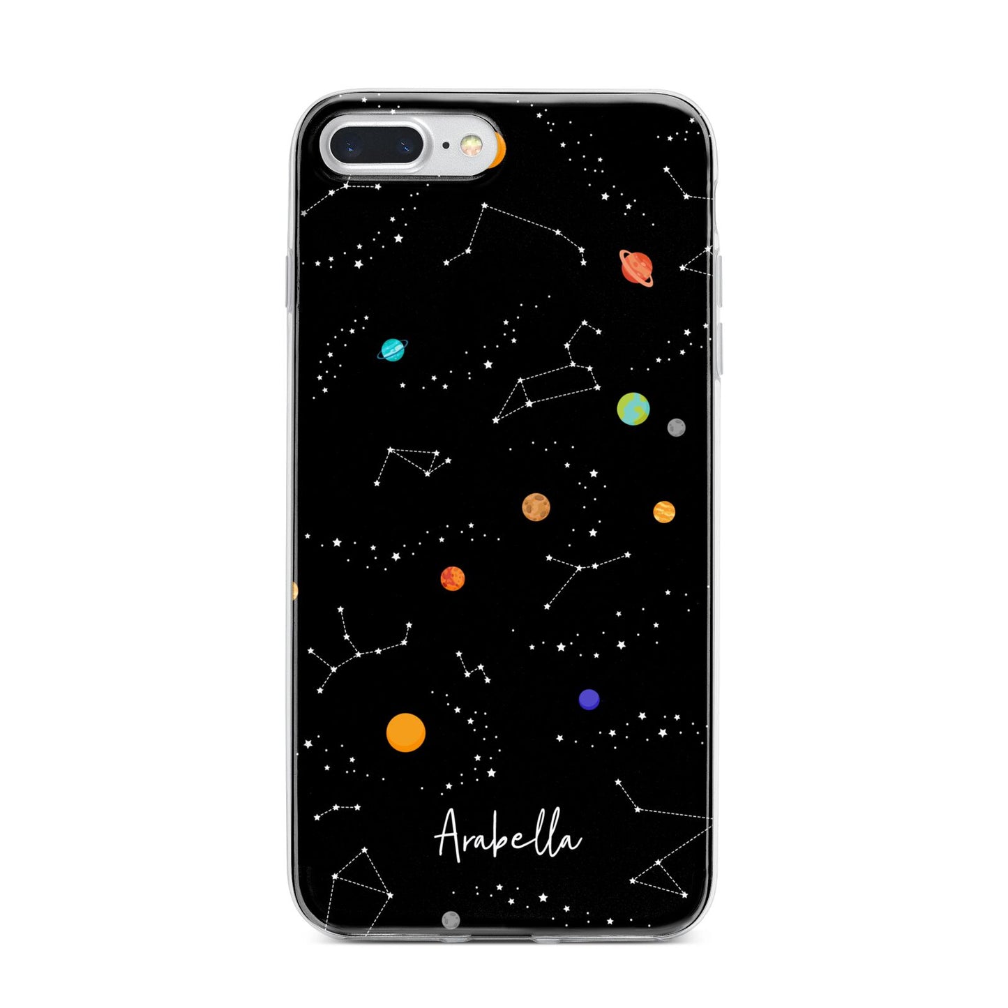 Galaxy Scene with Name iPhone 7 Plus Bumper Case on Silver iPhone