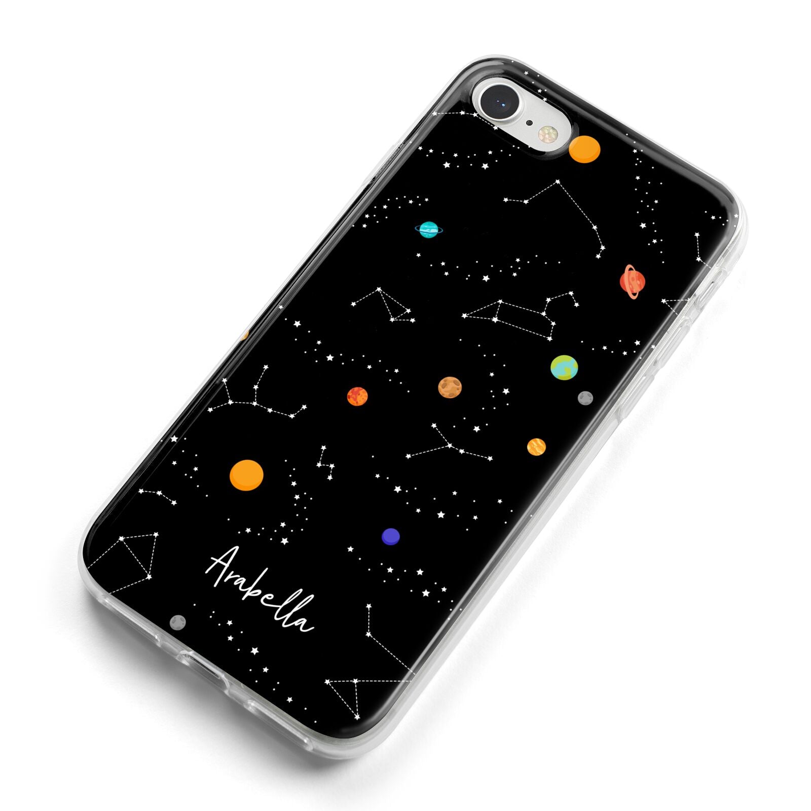 Galaxy Scene with Name iPhone 8 Bumper Case on Silver iPhone Alternative Image