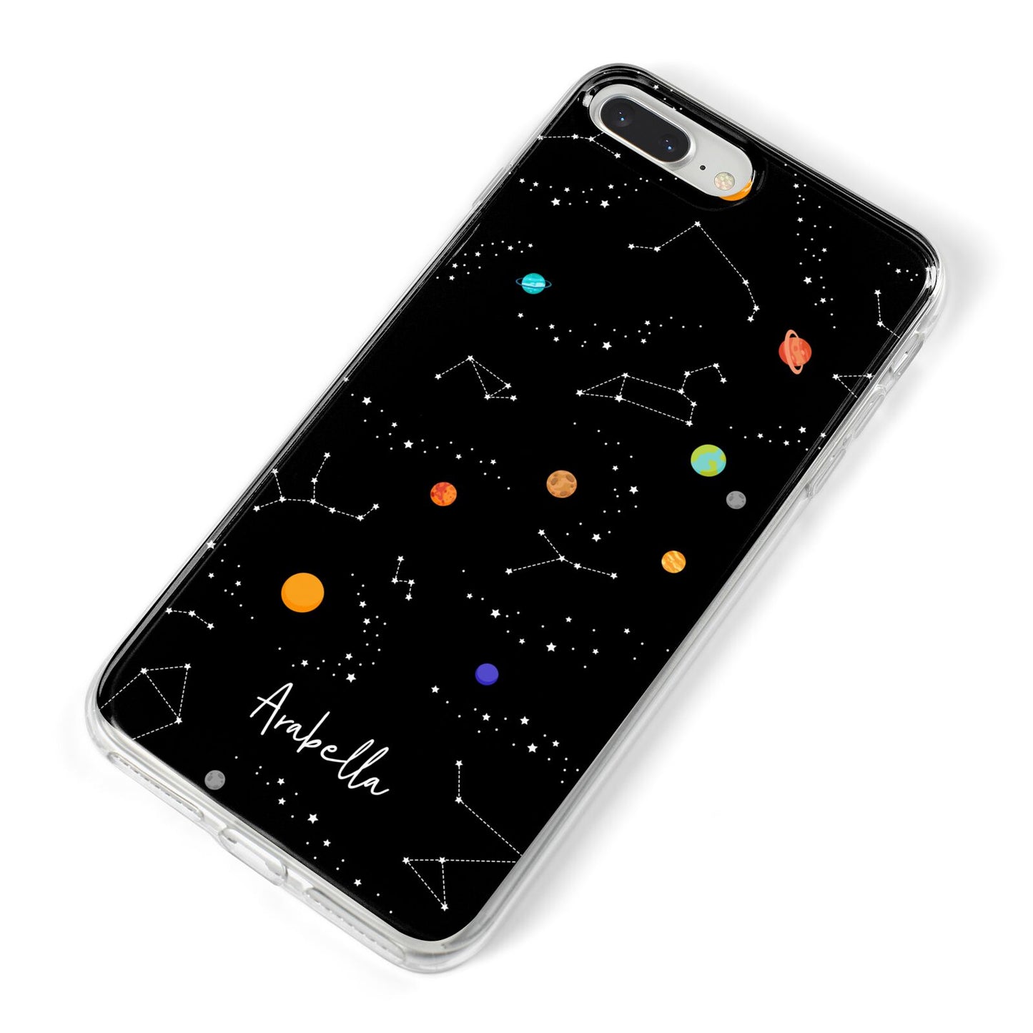 Galaxy Scene with Name iPhone 8 Plus Bumper Case on Silver iPhone Alternative Image