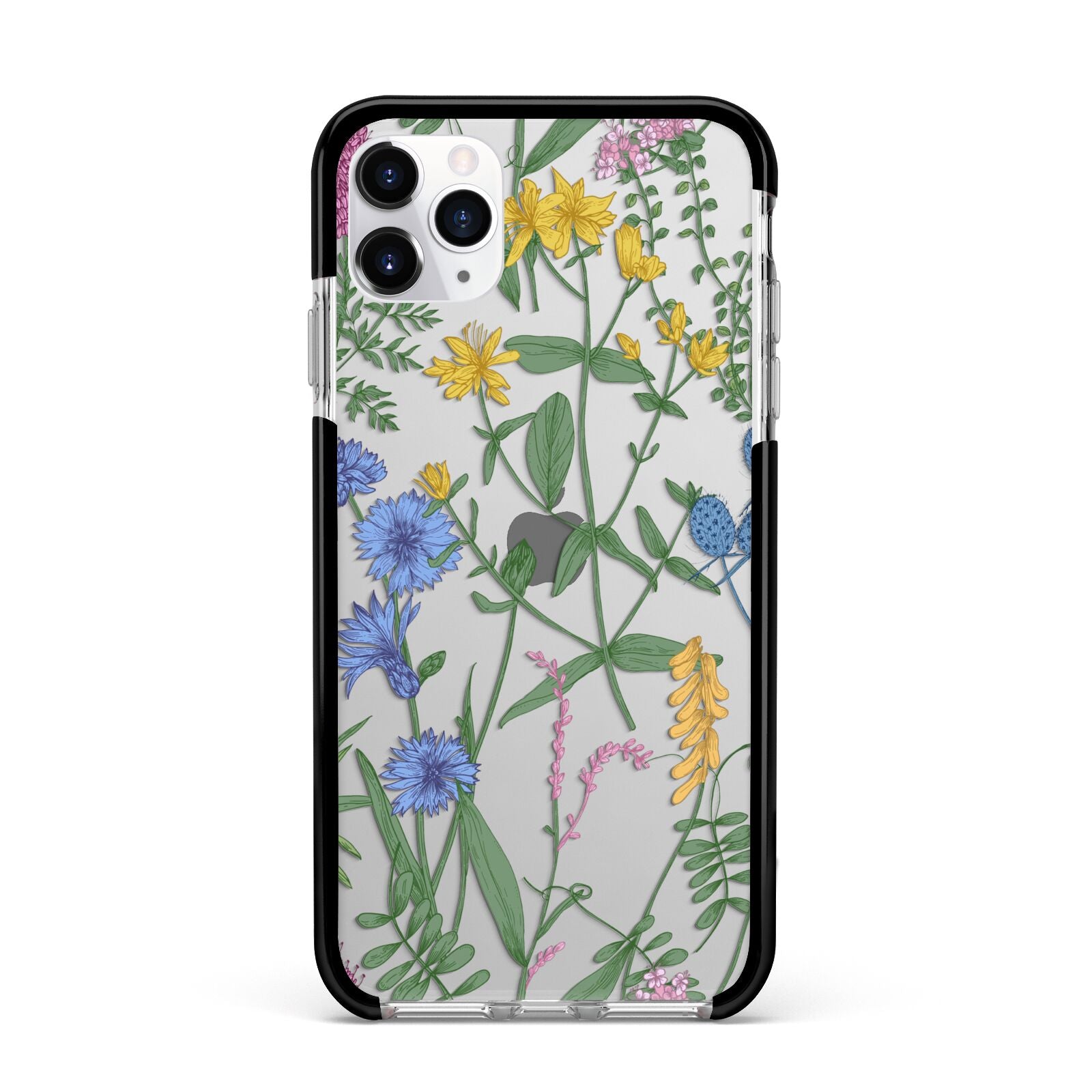 Garden Florals Apple iPhone 11 Pro Max in Silver with Black Impact Case