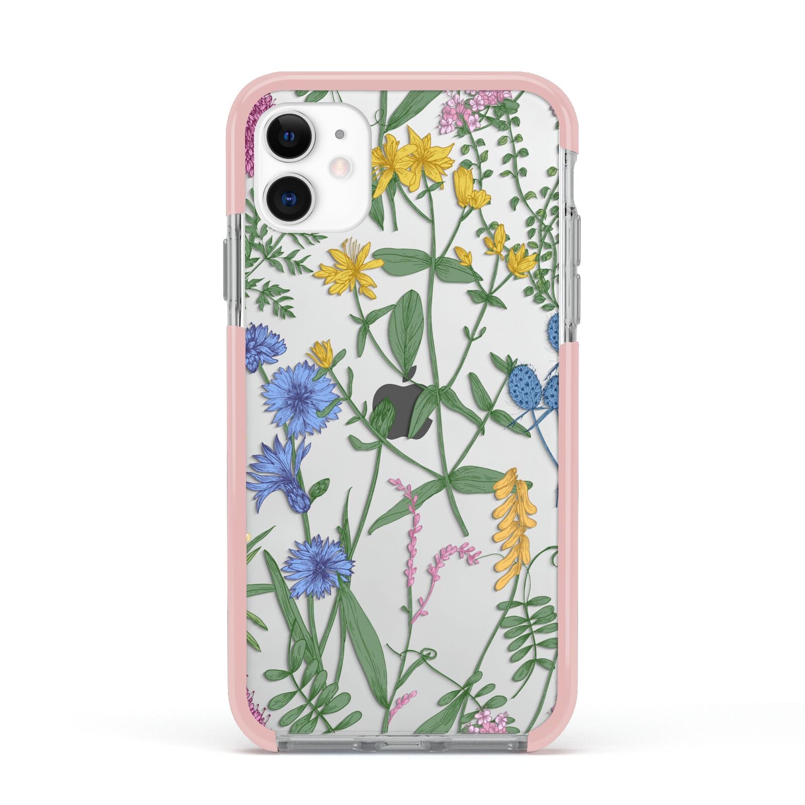 Garden Florals Apple iPhone 11 in White with Pink Impact Case
