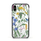 Garden Florals Apple iPhone Xs Impact Case Black Edge on Silver Phone