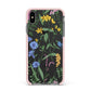 Garden Florals Apple iPhone Xs Max Impact Case Pink Edge on Black Phone