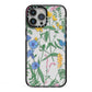 Garden Florals iPhone 13 Pro Max Black Impact Case on Silver phone