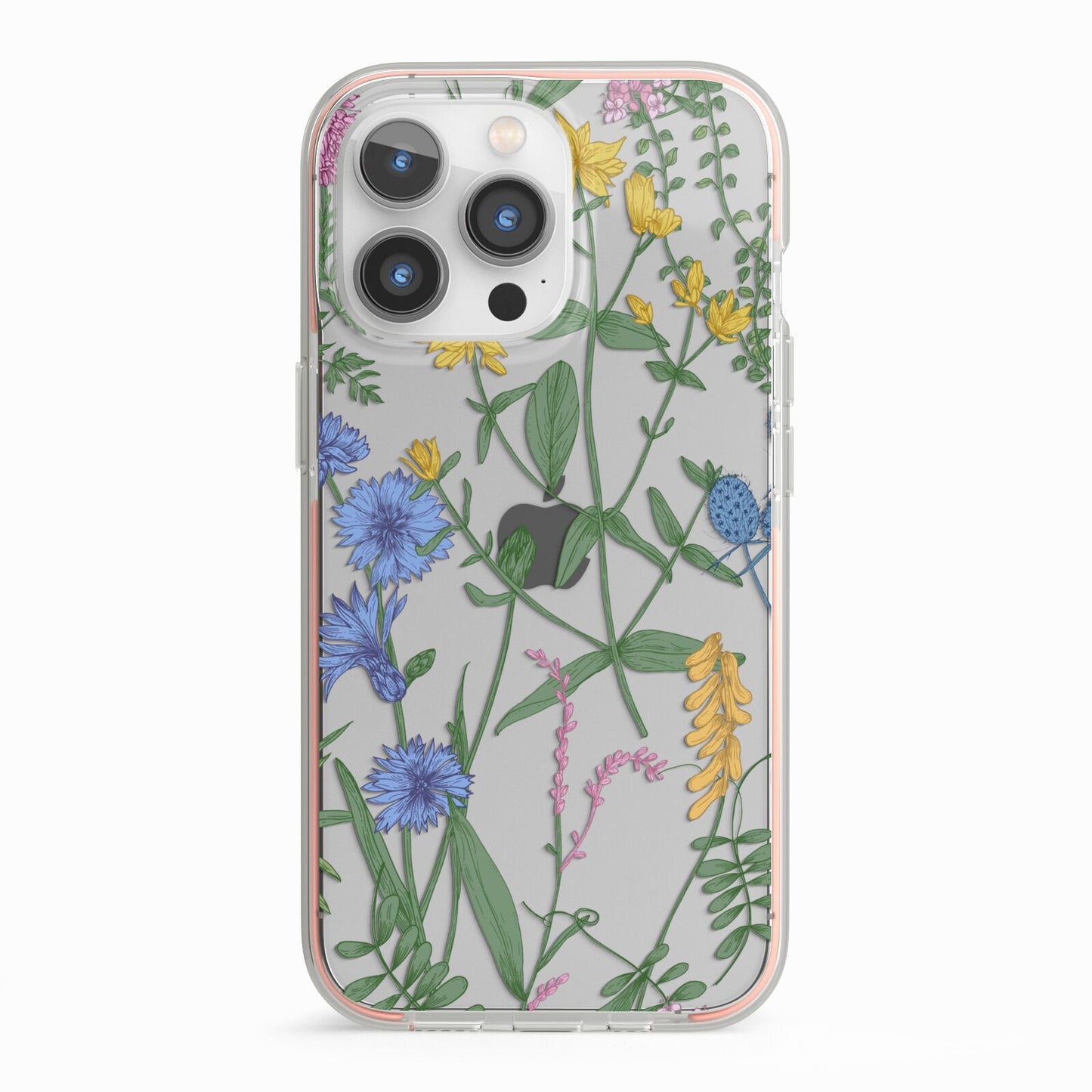 Garden Florals iPhone 13 Pro TPU Impact Case with Pink Edges